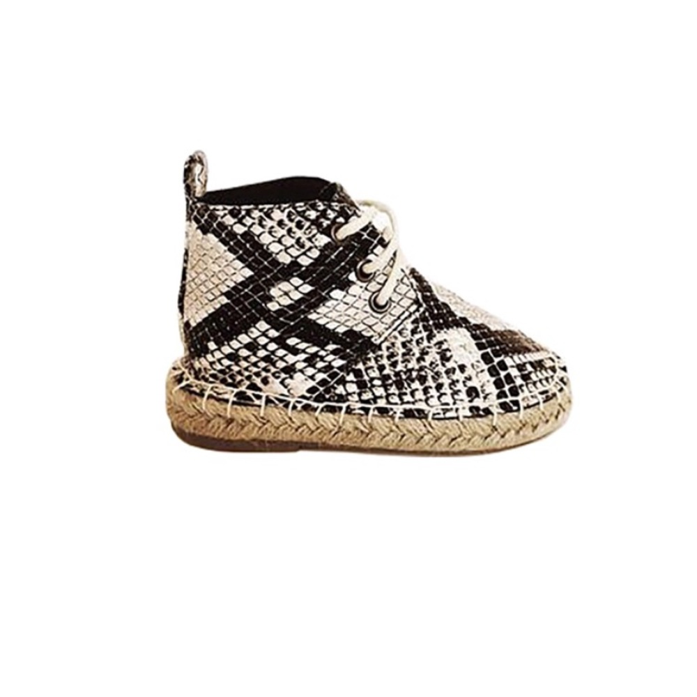 Leather High Top Espadrilles - Snakeskin - Picture 1 of 4